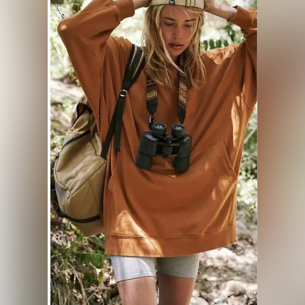 SOLD ❌Free people russet orange bounce pass pullover with front pocket